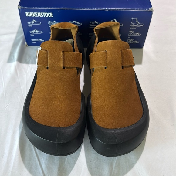 Birkenstock Brown Suede Clog with Black Trim main image 4
